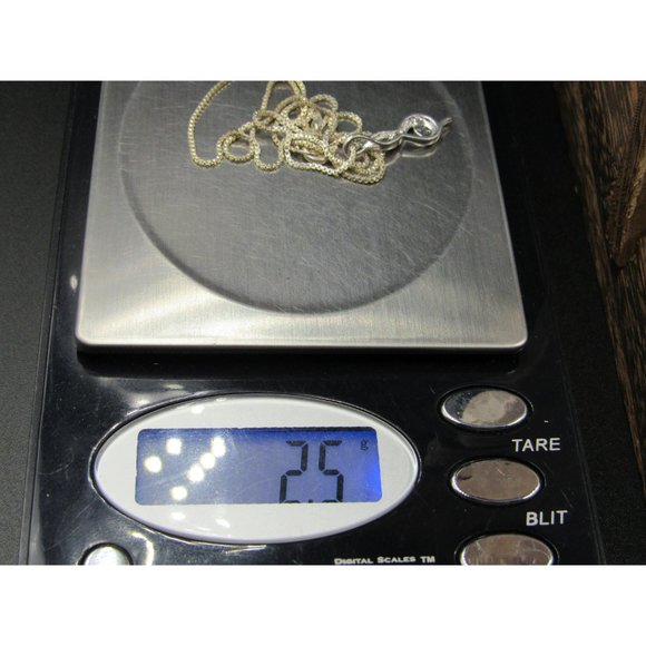 16" Sterling Silver Small Diamond Chips Simple Necklace Vintage Minimalist - Picture 7 of 7